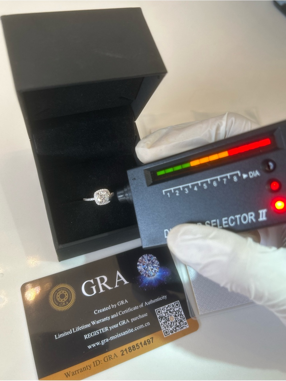 GRA Certified VVS1 1 ct. Moissanite engagement ring